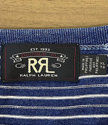 美品 RRL RALPH LAUREN 半袖Ｔシャツ インディゴストライプ ボーダー INDIGO メンズ SIZE XL ダブルアールエル