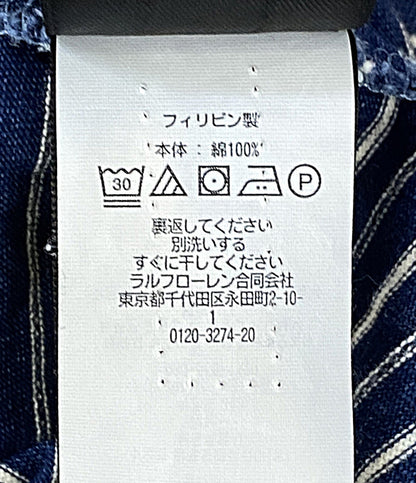 美品 RRL RALPH LAUREN 半袖Ｔシャツ インディゴストライプ ボーダー INDIGO メンズ SIZE XL ダブルアールエル