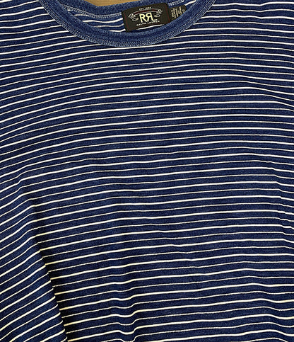 美品 RRL RALPH LAUREN 半袖Ｔシャツ インディゴストライプ ボーダー INDIGO メンズ SIZE XL ダブルアールエル