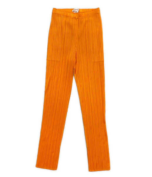 PLEATS PLEASE オレンジ ストレートパンツ レディース SIZE 3 プリーツ