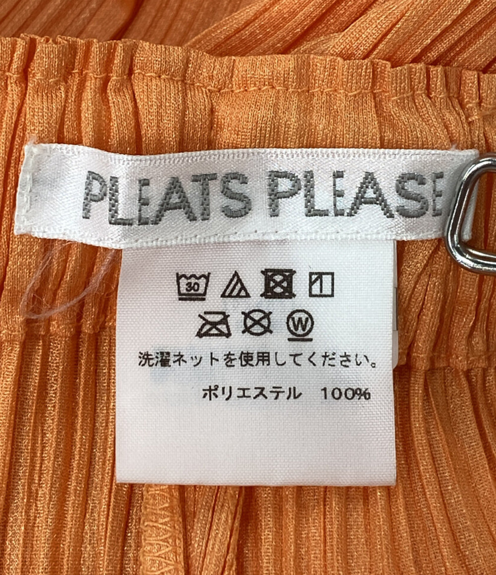PLEATS PLEASE オレンジ ストレートパンツ レディース SIZE 3 プリーツ