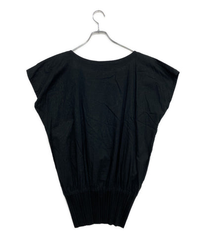 PLEATS PLEASE ブラウス ブラック 裾プリーツ フラワー刺しゅう PP31-JT794 レディース SIZE 3 プリーツプリーズ