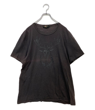 RRL RALPH LAUREN 半袖Ｔシャツ オールド プリント ブラック メンズ SIZE L ダブルアールエル