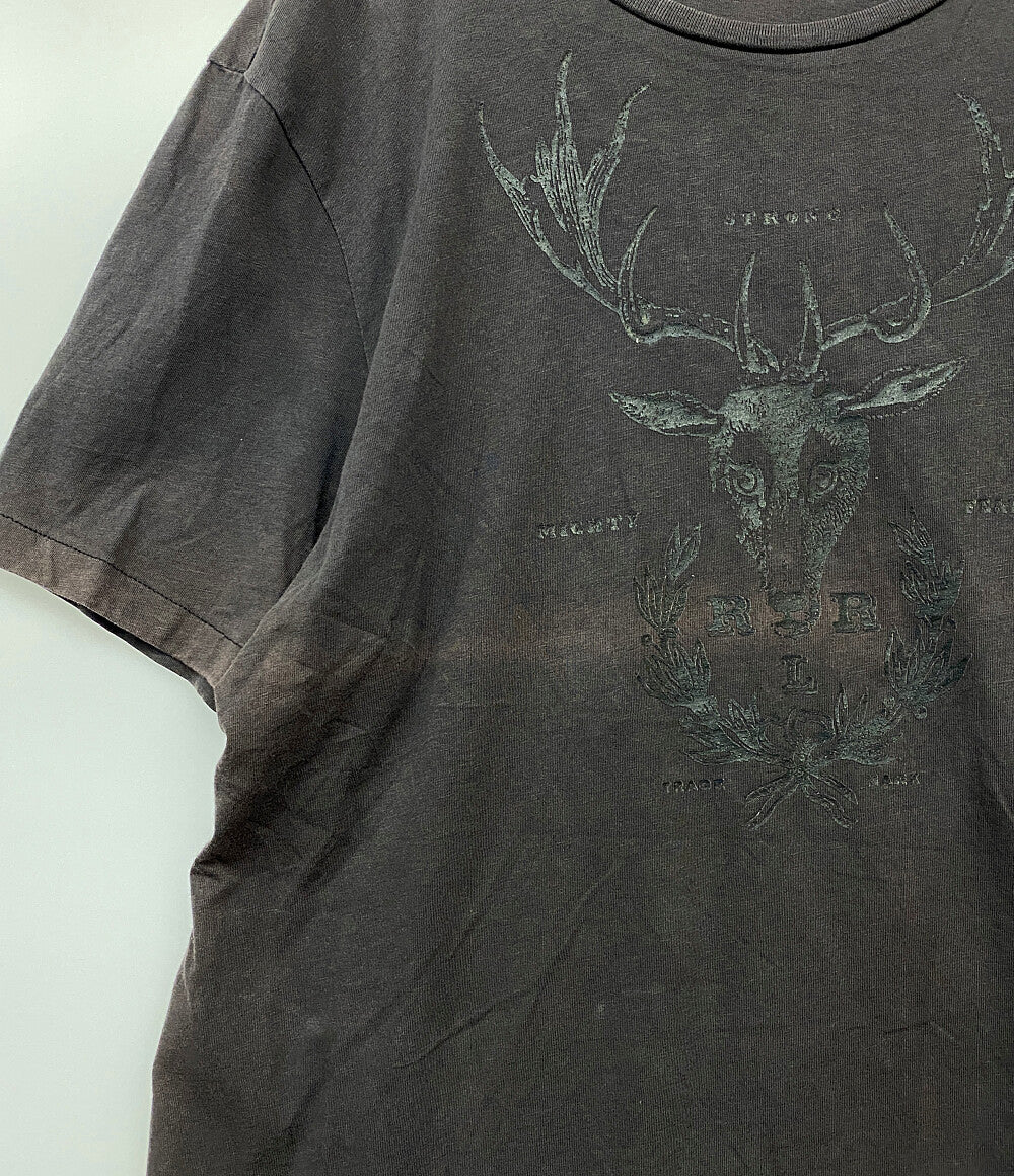 RRL RALPH LAUREN 半袖Ｔシャツ オールド プリント ブラック メンズ SIZE L ダブルアールエル