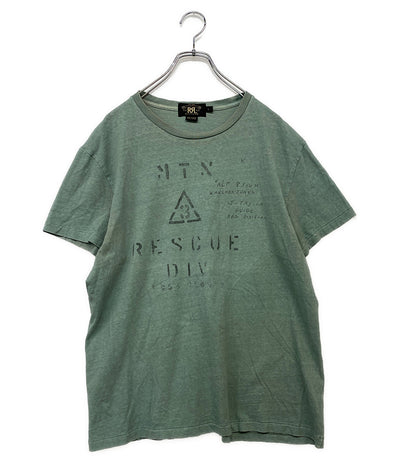 RRL RALPH LAUREN 半袖Ｔシャツ オールド プリント グリーン メンズ SIZE L ダブルアールエル