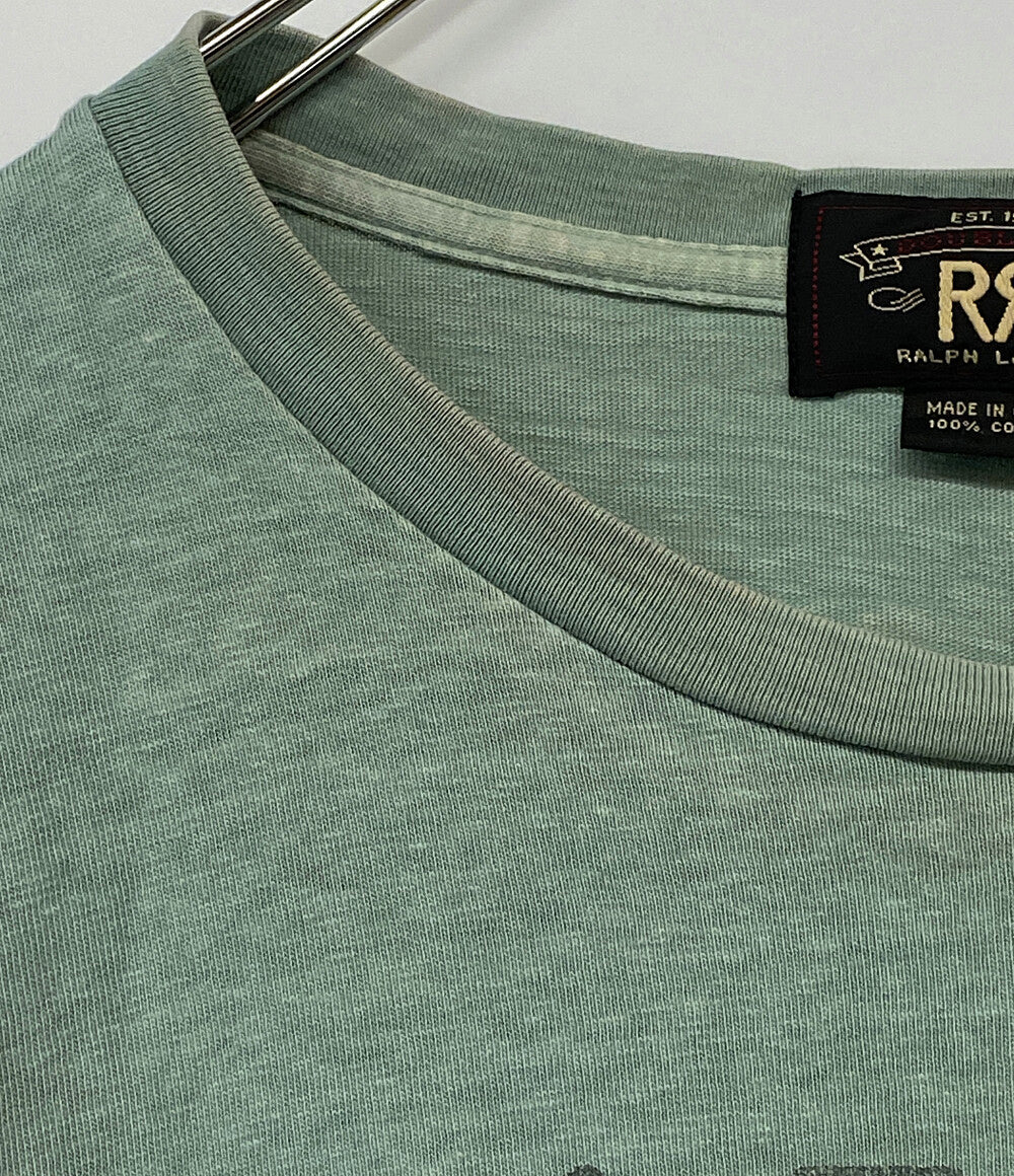RRL RALPH LAUREN 半袖Ｔシャツ オールド プリント グリーン メンズ SIZE L ダブルアールエル