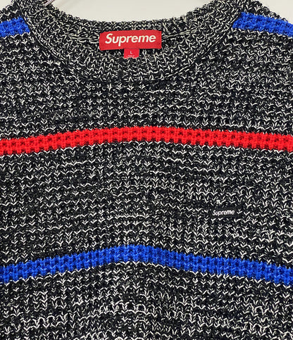 美品 Supreme ニット 24SS ボーダー SMALL BOX メンズ SIZE L シュプリーム