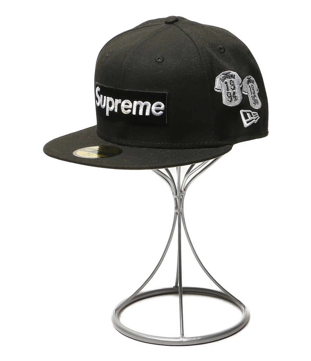 美品 NEW ERA × supreme シュプリーム キャップ ブラック world famous メンズ SIZE 60.6cm ニューエラ