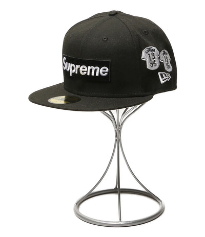 美品 NEW ERA × supreme シュプリーム キャップ ブラック world famous メンズ SIZE 60.6cm ニューエラ