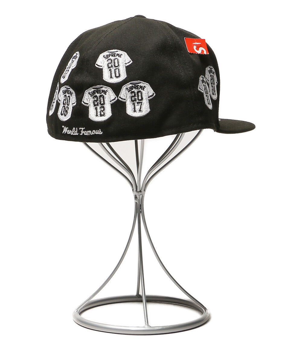 美品 NEW ERA × supreme シュプリーム キャップ ブラック world famous メンズ SIZE 60.6cm ニューエラ