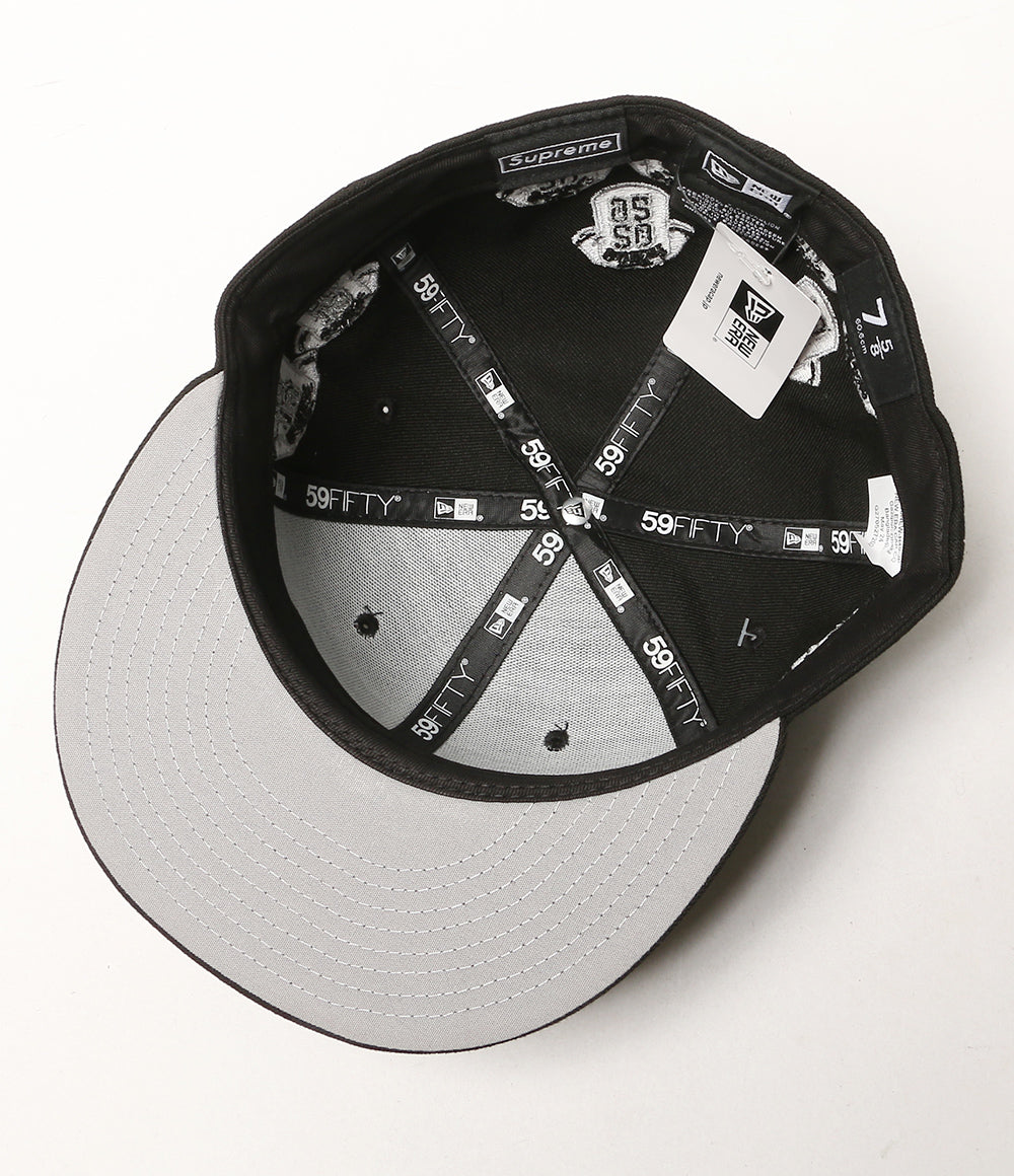 美品 NEW ERA × supreme シュプリーム キャップ ブラック world famous メンズ SIZE 60.6cm ニューエラ