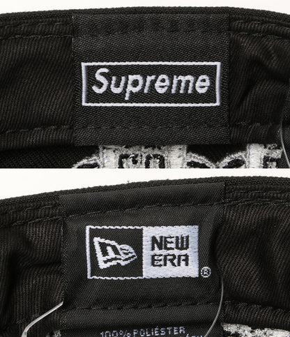美品 NEW ERA × supreme シュプリーム キャップ ブラック world famous メンズ SIZE 60.6cm ニューエラ