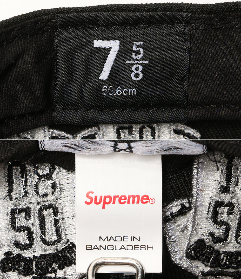 美品 NEW ERA × supreme シュプリーム キャップ ブラック world famous メンズ SIZE 60.6cm ニューエラ