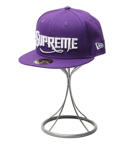 美品 NEW ERA × supreme シュプリーム キャップ mister cartoon パープル メンズ SIZE 58.7cm ニューエラ