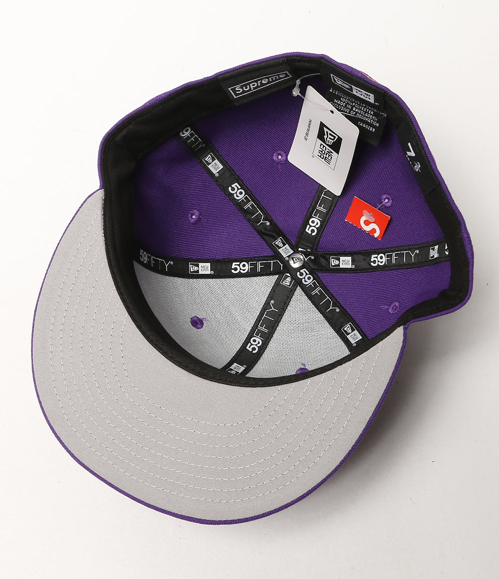 美品 NEW ERA × supreme シュプリーム キャップ mister cartoon パープル メンズ SIZE 58.7cm ニューエラ