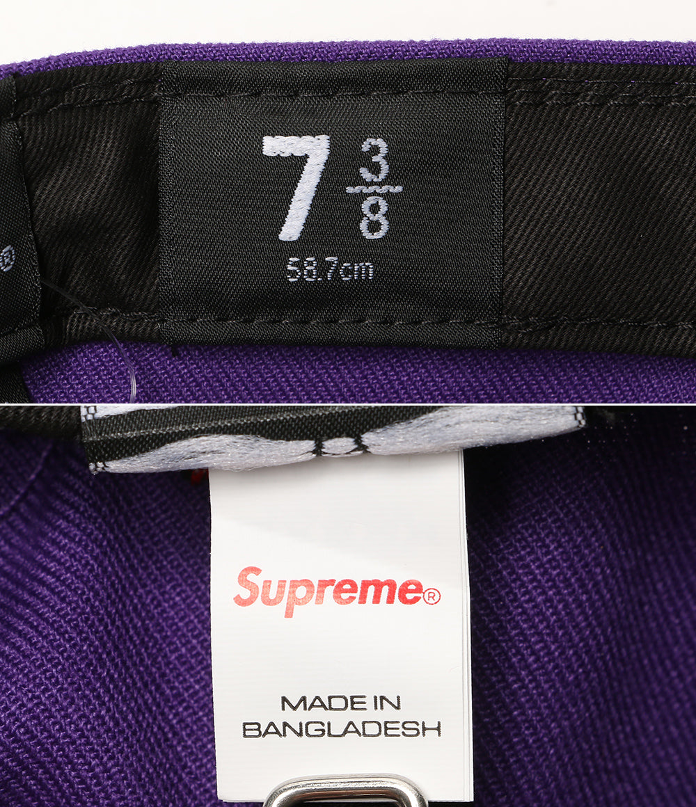 美品 NEW ERA × supreme シュプリーム キャップ mister cartoon パープル メンズ SIZE 58.7cm ニューエラ