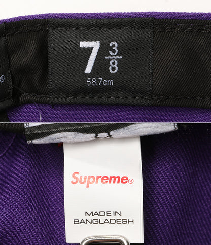 美品 NEW ERA × supreme シュプリーム キャップ mister cartoon パープル メンズ SIZE 58.7cm ニューエラ