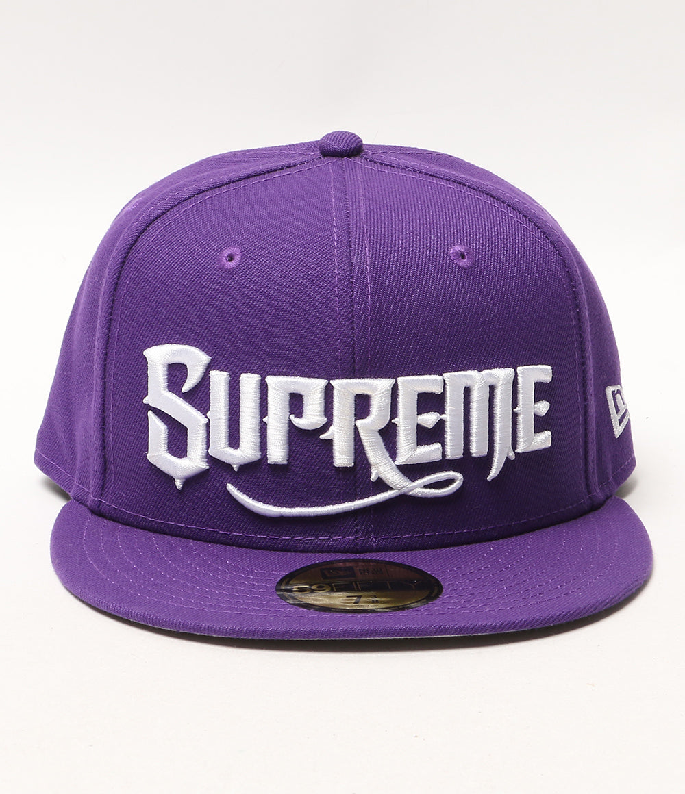 美品 NEW ERA × supreme シュプリーム キャップ mister cartoon パープル メンズ SIZE 58.7cm ニューエラ