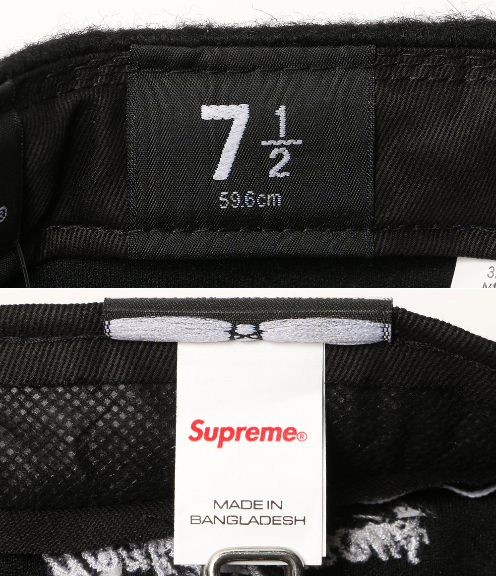 美品 NEW ERA × supreme シュプリーム キャップ ブラック メンズ SIZE 59.6cm ニューエラ