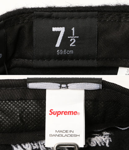 美品 NEW ERA × supreme シュプリーム キャップ ブラック メンズ SIZE 59.6cm ニューエラ