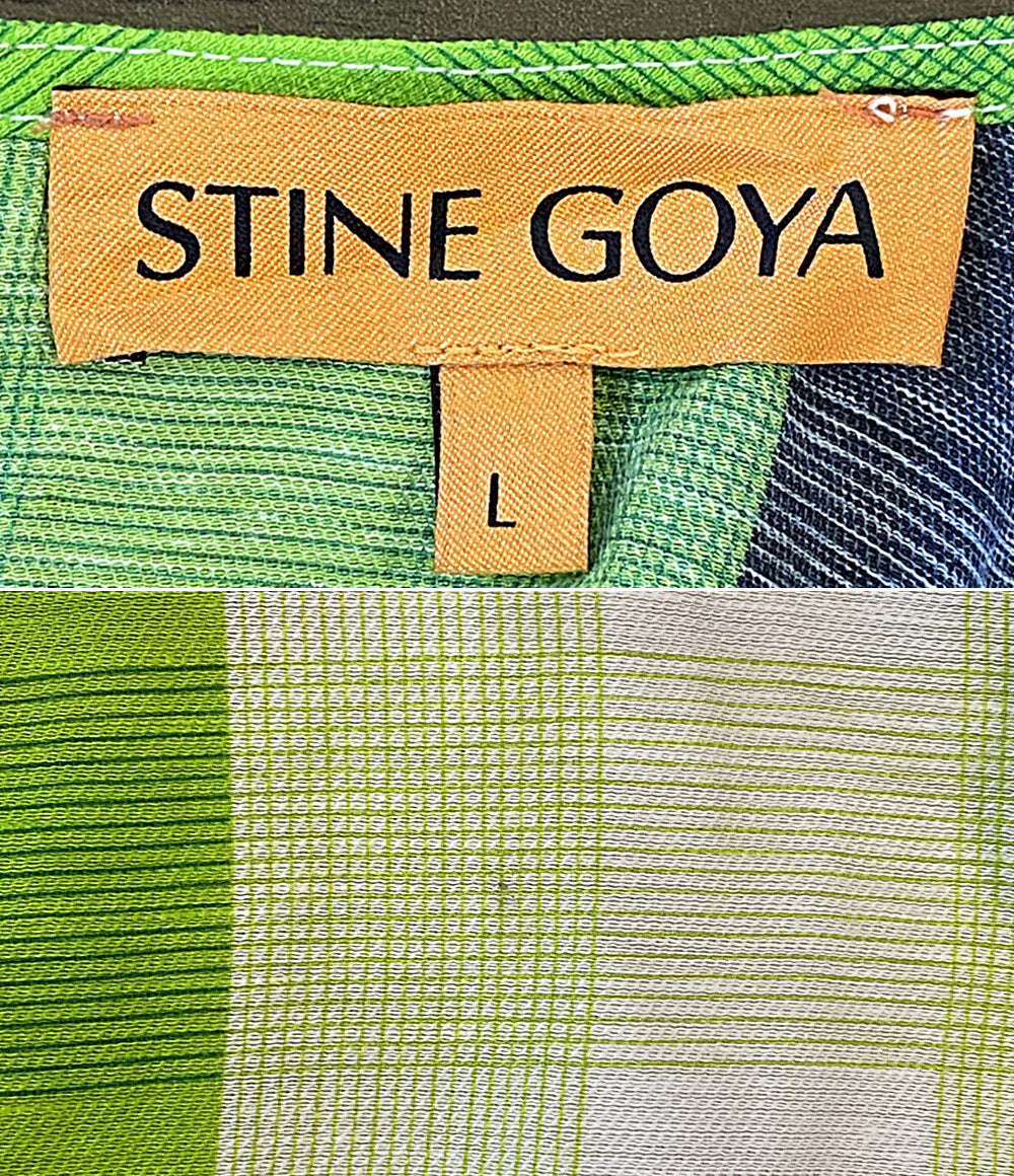STINE GOYA スティーヌ・ゴヤ 半袖シャツ パフスリーブ マルチカラー チェック レディース SIZE L