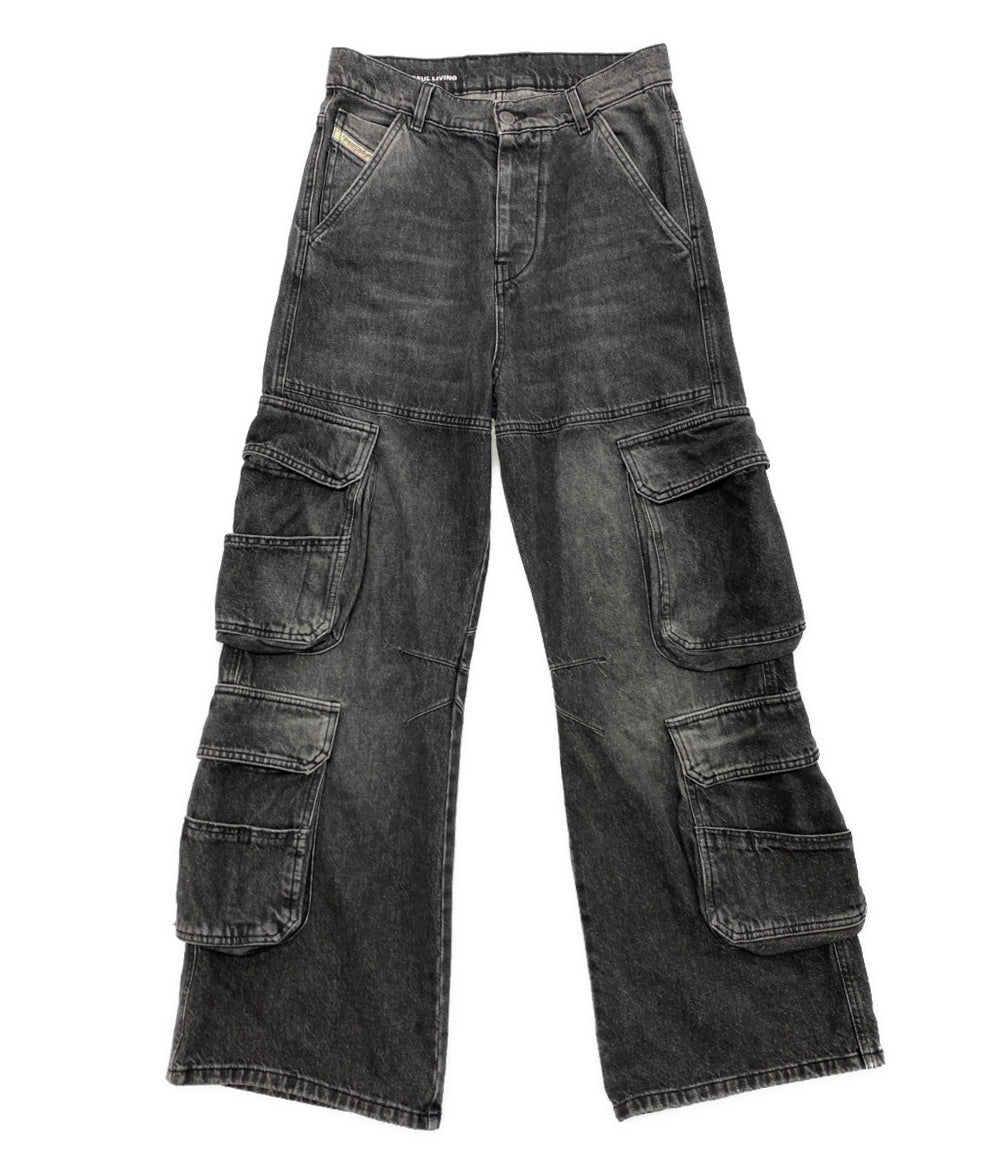 DIESEL デニムカーゴパンツ 濃グレー レディース SIZE W23 ディーゼル