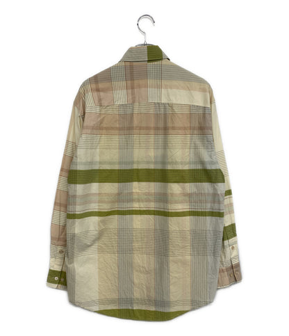 美品 LEMAIRE 長袖シャツ チェック柄 ベージュ 25ss 96-05-51-01016 メンズ SIZE S ルメール