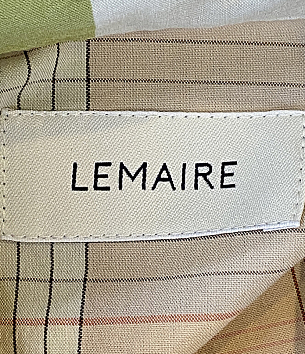 美品 LEMAIRE 長袖シャツ チェック柄 ベージュ 25ss 96-05-51-01016 メンズ SIZE S ルメール