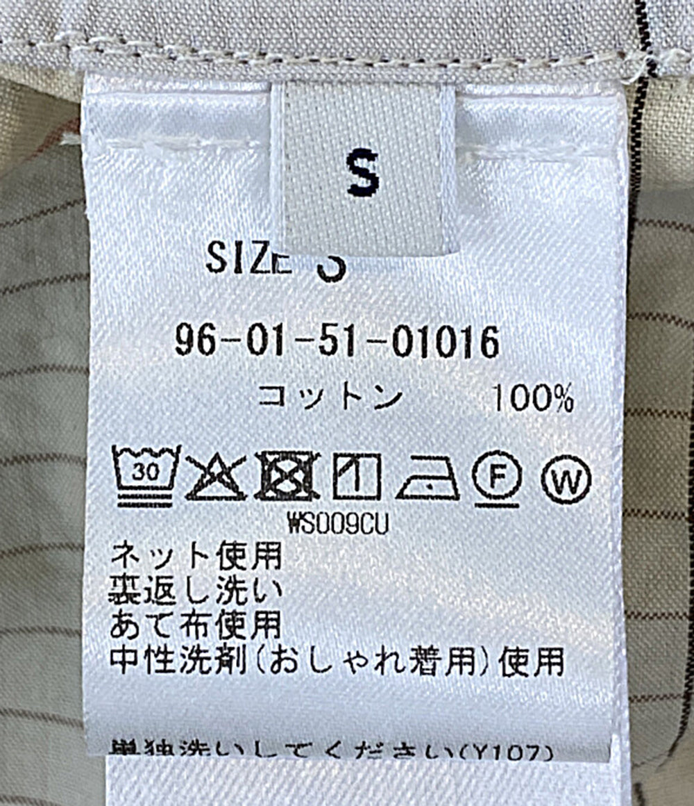 美品 LEMAIRE 長袖シャツ チェック柄 ベージュ 25ss 96-05-51-01016 メンズ SIZE S ルメール