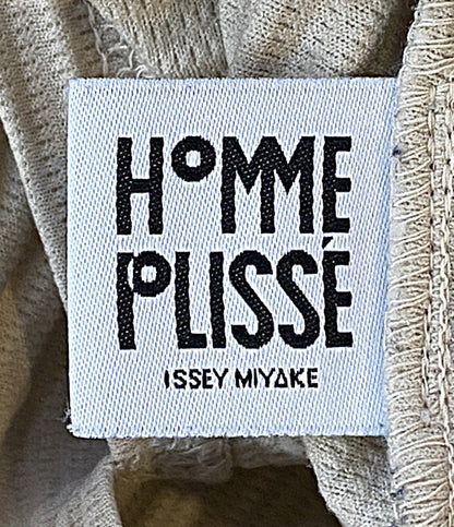 美品 ISSEY MIYAKE HOMME PLISSE 長袖シャツ ベージュ ハーフジッププリーツ HP13JM124 メンズ SIZE 2 オム プリッセ イッセイミヤケ