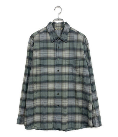 AURALEE 長袖シャツ ブルー×グレー チェック 25SS A25SS01LC メンズ SIZE 4 オーラリー