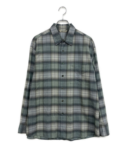 AURALEE 長袖シャツ ブルー×グレー チェック 25SS A25SS01LC メンズ SIZE 4 オーラリー