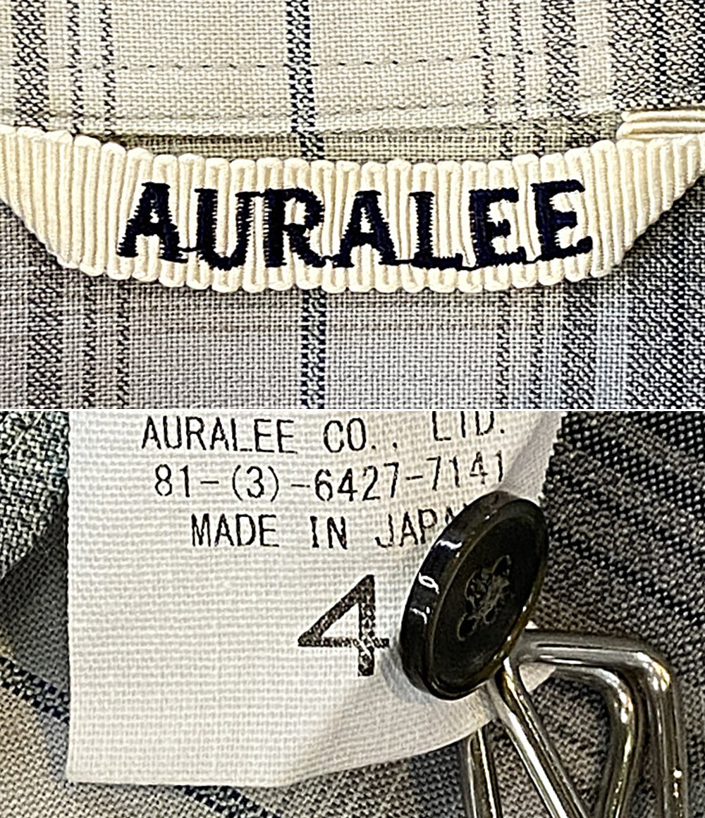 AURALEE 長袖シャツ ブルー×グレー チェック 25SS A25SS01LC メンズ