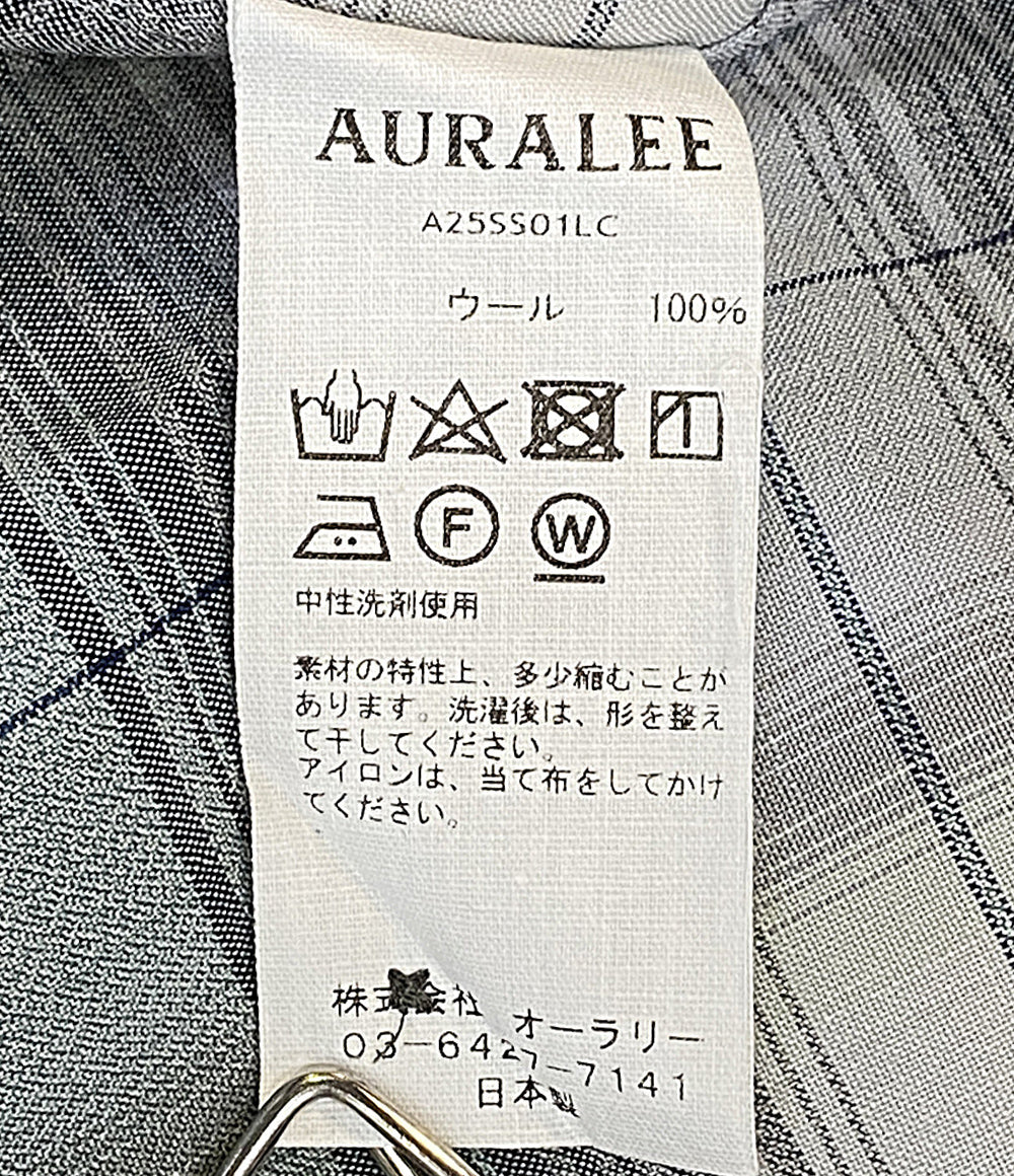 AURALEE 長袖シャツ ブルー×グレー チェック 25SS A25SS01LC メンズ SIZE 4 オーラリー
