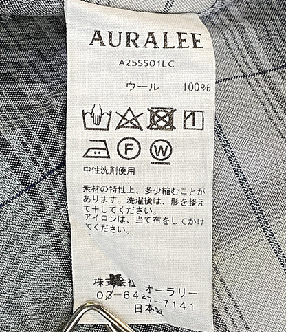 AURALEE 長袖シャツ ブルー×グレー チェック 25SS A25SS01LC メンズ SIZE 4 オーラリー