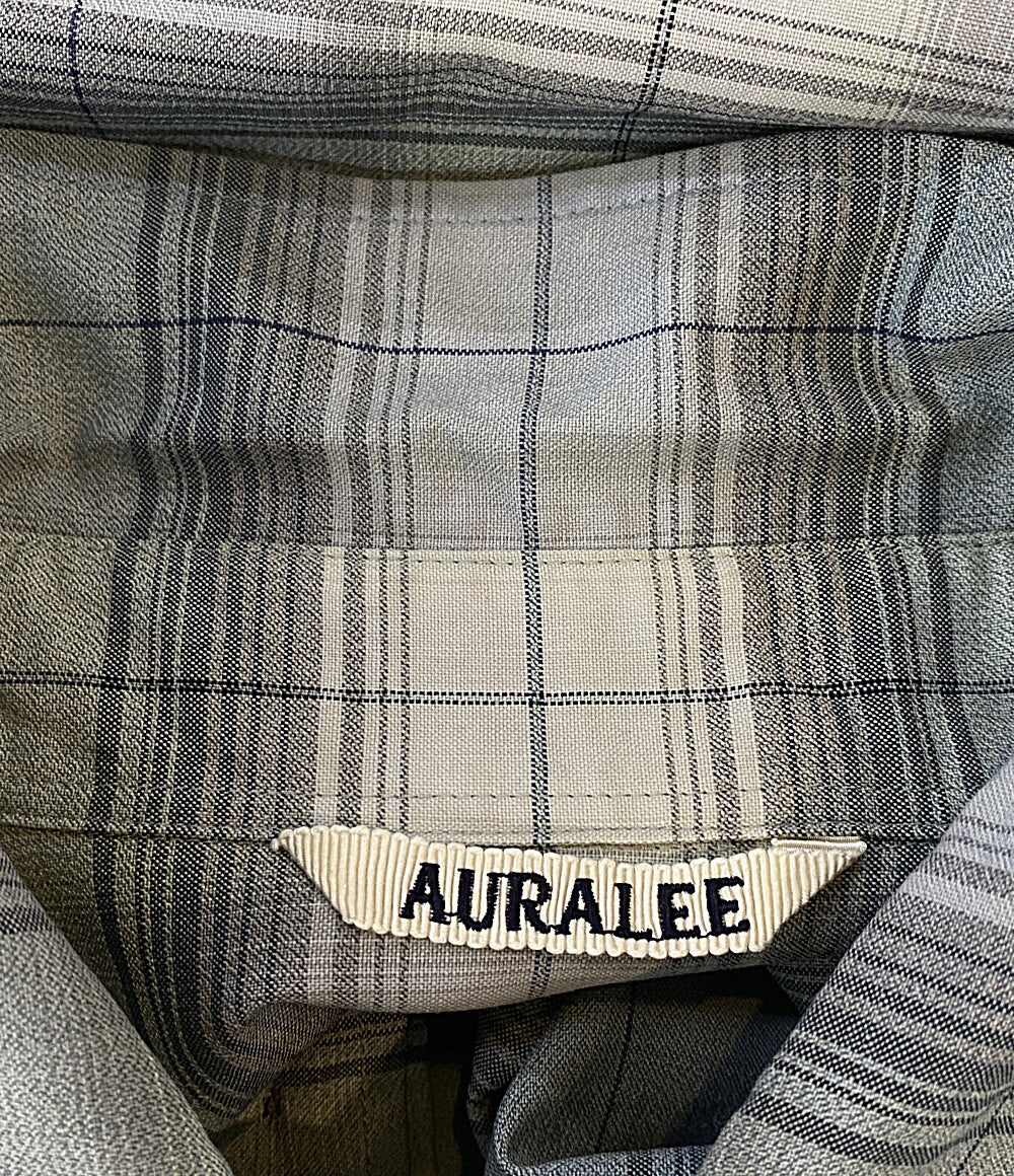 AURALEE 長袖シャツ ブルー×グレー チェック 25SS A25SS01LC メンズ SIZE 4 オーラリー