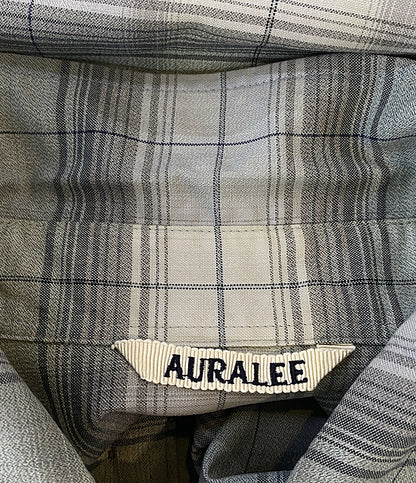 AURALEE 長袖シャツ ブルー×グレー チェック 25SS A25SS01LC メンズ SIZE 4 オーラリー