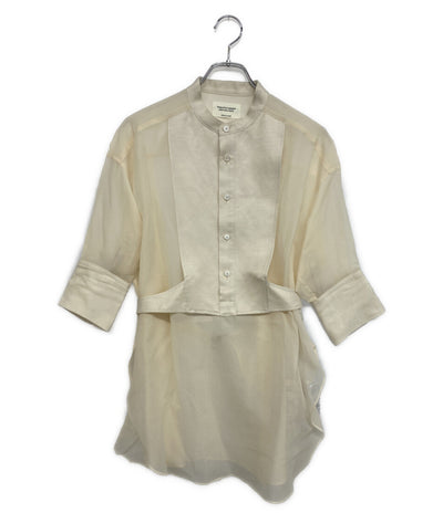 美品 beautiful people 長袖シャツ ベージュ シアー 1915106005 レディース SIZE 34 ビューティフルピープル