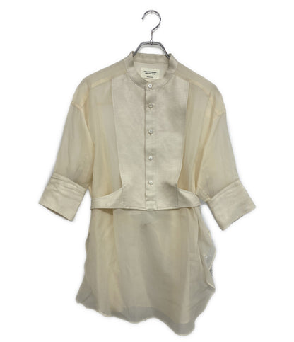 美品 beautiful people 長袖シャツ ベージュ シアー 1915106005 レディース SIZE 34 ビューティフルピープル