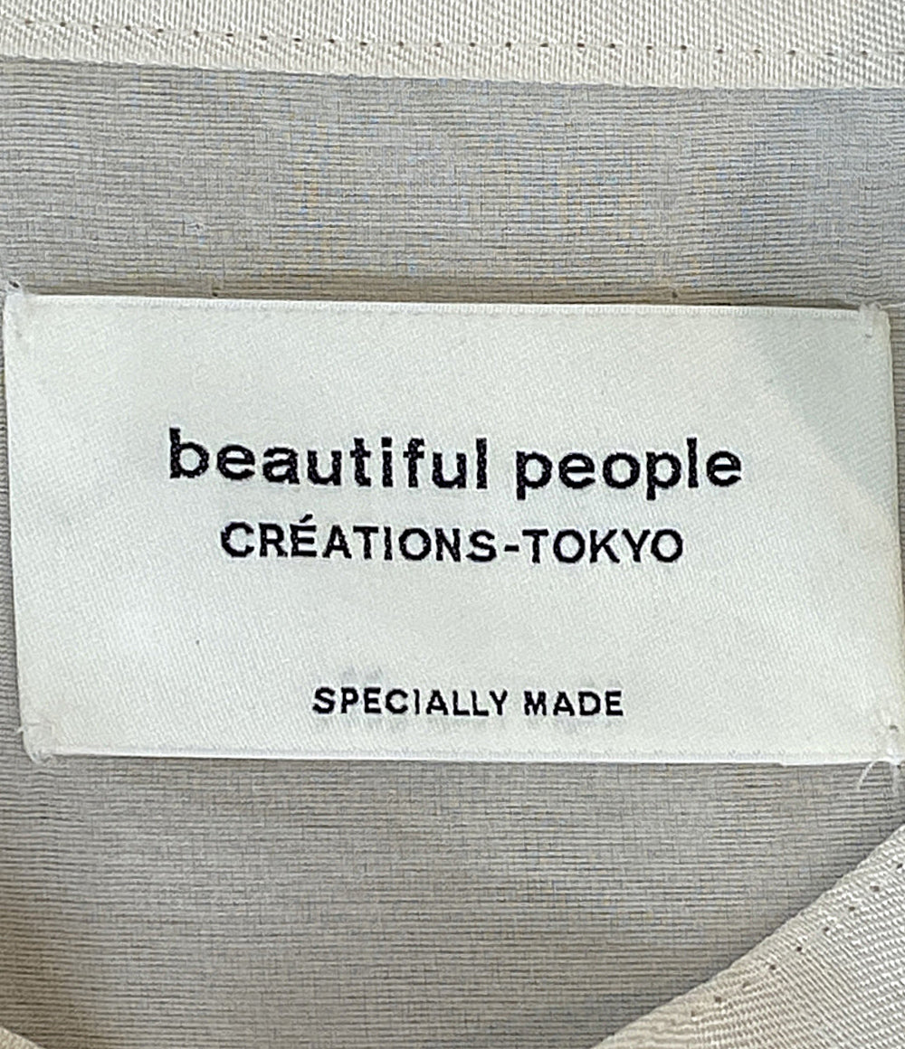 美品 beautiful people 長袖シャツ ベージュ シアー 1915106005 レディース SIZE 34 ビューティフルピープル