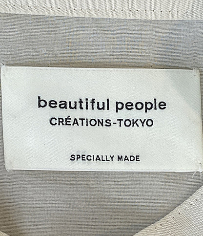 美品 beautiful people 長袖シャツ ベージュ シアー 1915106005 レディース SIZE 34 ビューティフルピープル