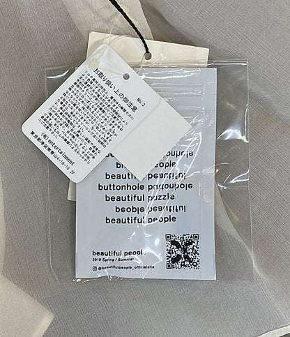 美品 beautiful people 長袖シャツ ベージュ シアー 1915106005 レディース SIZE 34 ビューティフルピープル