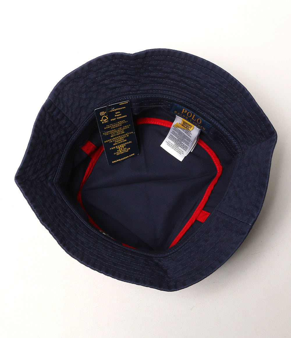 美品 POLO RALPH LAUREN POLO BEAR バケットハット ネイビー メンズ SIZE 58cm ポロ・ラルフローレン