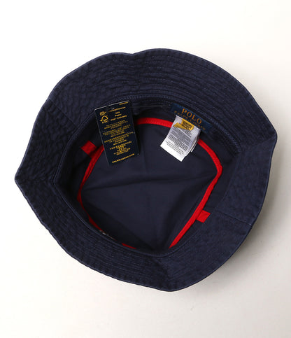 美品 POLO RALPH LAUREN POLO BEAR バケットハット ネイビー メンズ SIZE 58cm ポロ・ラルフローレン