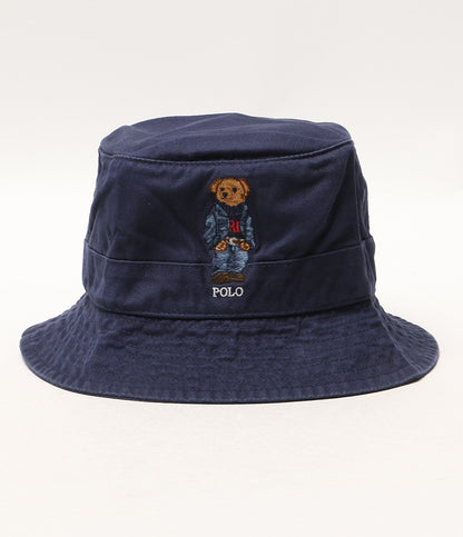 美品 POLO RALPH LAUREN POLO BEAR バケットハット ネイビー メンズ SIZE 58cm ポロ・ラルフローレン
