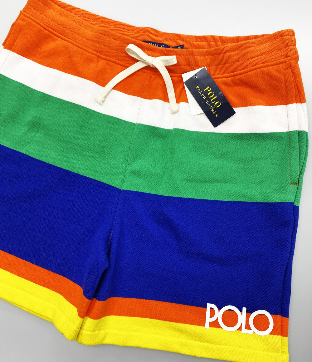 美品 POLO RALPH LAUREN ハーフパンツ 6INCH LOGO STRIPED FLEECE SHORT MULTI メンズ SIZE XL ポロ・ラルフローレン