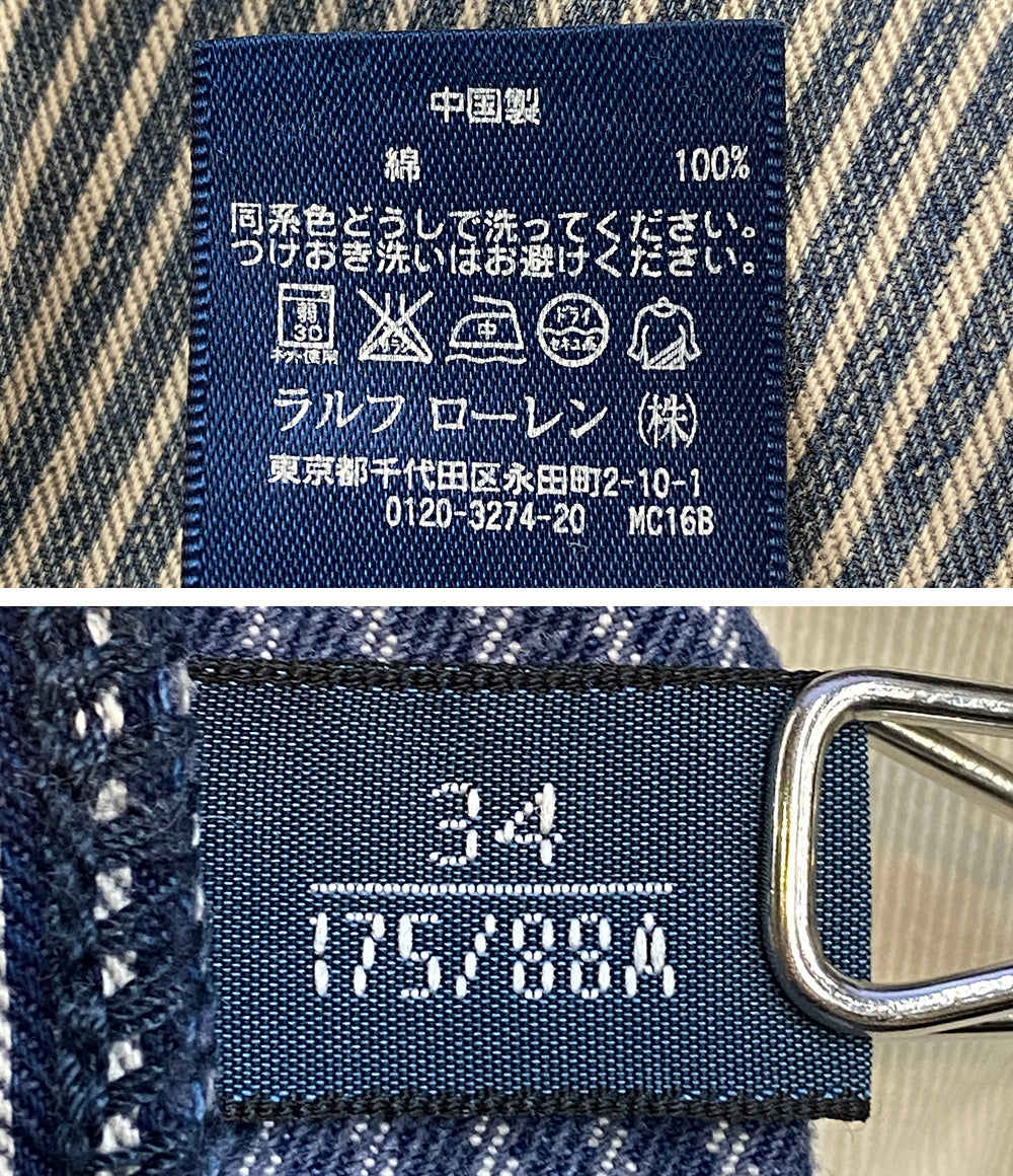 POLO RALPH LAUREN デニムパンツ R.L.P.C. NAVAL CLOTHING FACTRY ヒッコリー メンズ SIZE 34 ポロ・ラルフローレン