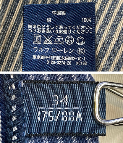 POLO RALPH LAUREN デニムパンツ R.L.P.C. NAVAL CLOTHING FACTRY ヒッコリー メンズ SIZE 34 ポロ・ラルフローレン
