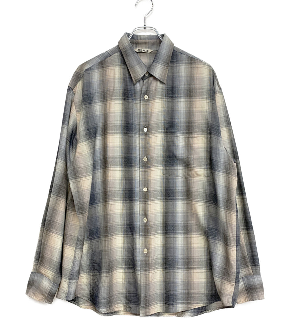 AURALEE 長袖シャツ 24SS グレー×ピンク チェック メンズ SIZE 4 オーラリー