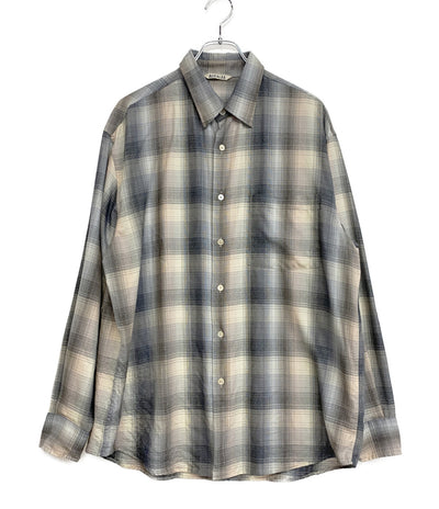 AURALEE 長袖シャツ 24SS グレー×ピンク チェック メンズ SIZE 4 オーラリー